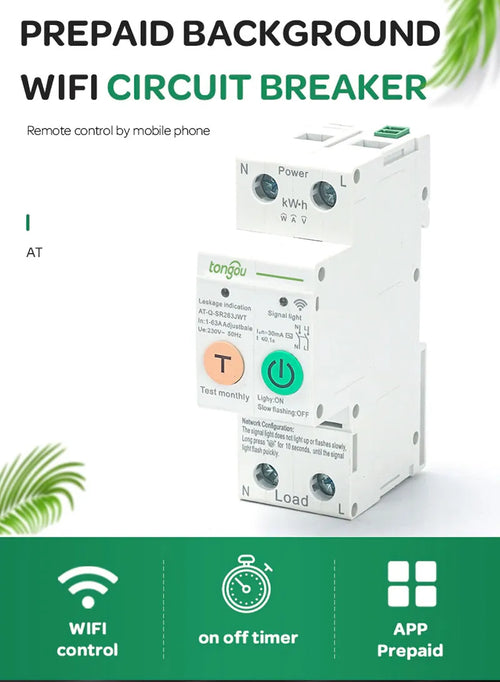 2P 63A WIFI Smart Circuit Breaker