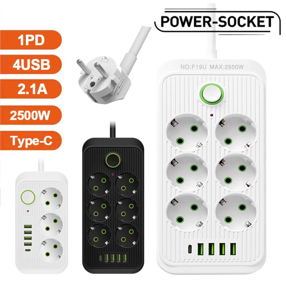 Power Strip with 4 USB 1 type-C