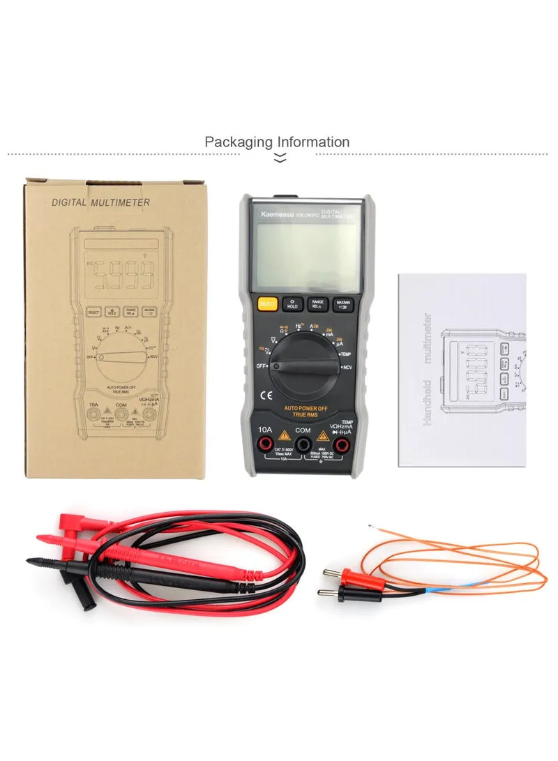 Pocket Digital Multimeter Auto Range Electrical Tester For AC / DC, Voltage, Current, & Temperature Measurement.