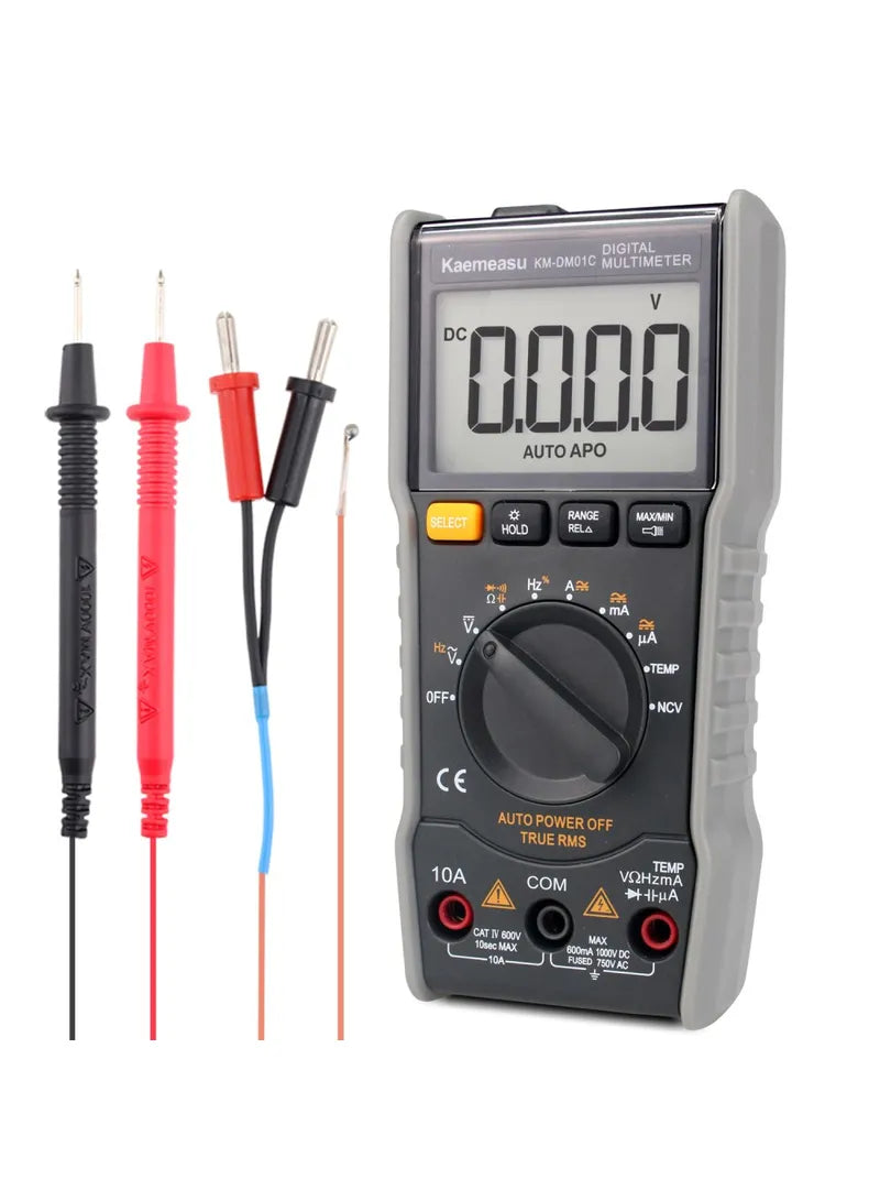 Pocket Digital Multimeter Auto Range Electrical Tester For AC / DC, Voltage, Current, & Temperature Measurement.
